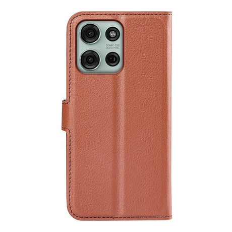 EIDERWOOD Motorola Moto G75 (5G) Kunstskinn Flip Deksel m. Kortholder & Ståfunksjon - Brun