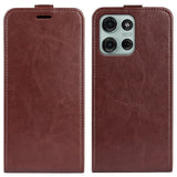 EIDERWOOD Motorola Moto G75 5G Etui med Kortlommer – Vertikal Flip Kunstlær Etui - Brun
