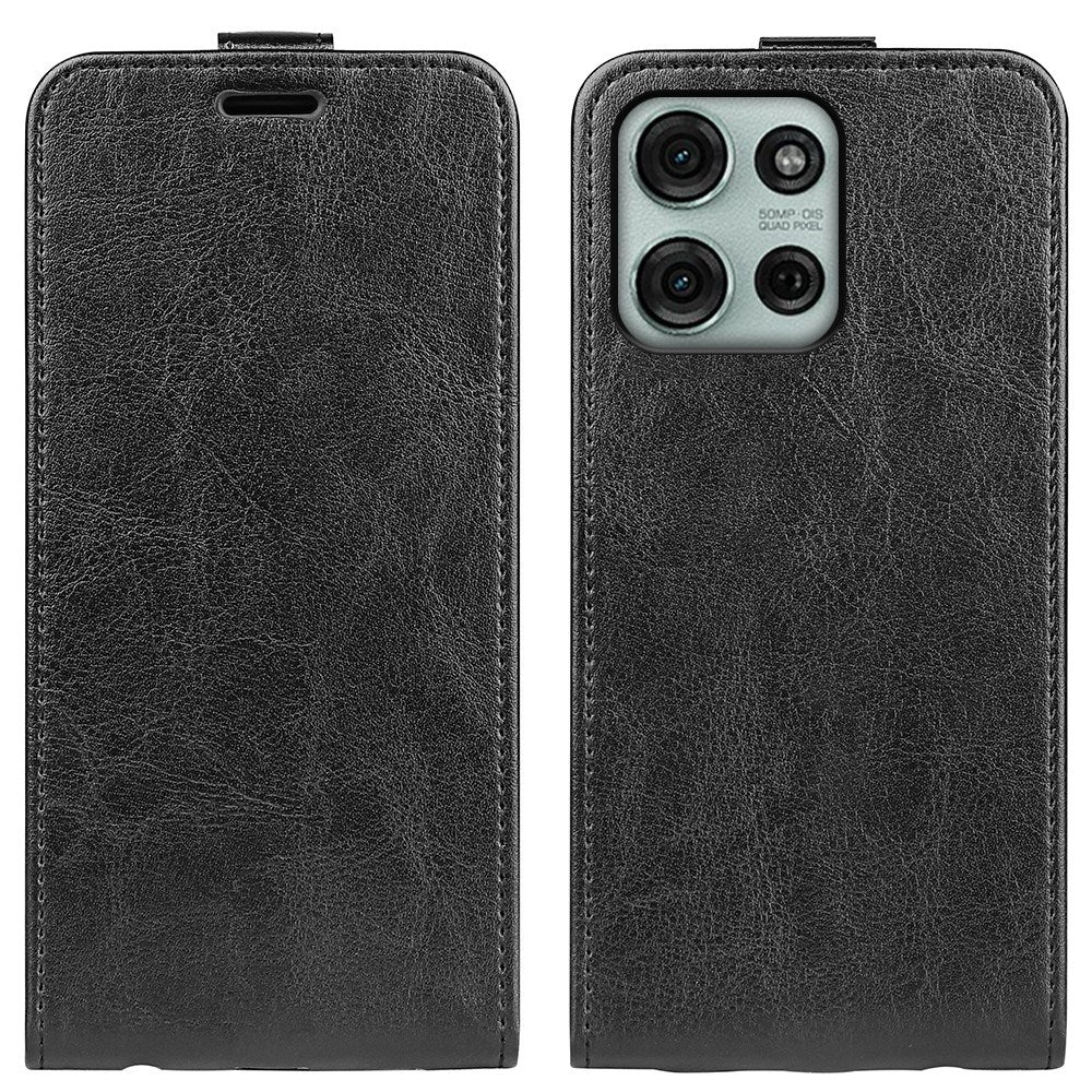EIDERWOOD Motorola Moto G75 5G Etui med Kortlommer – Vertikal Flip Kunstlær Etui - Svart
