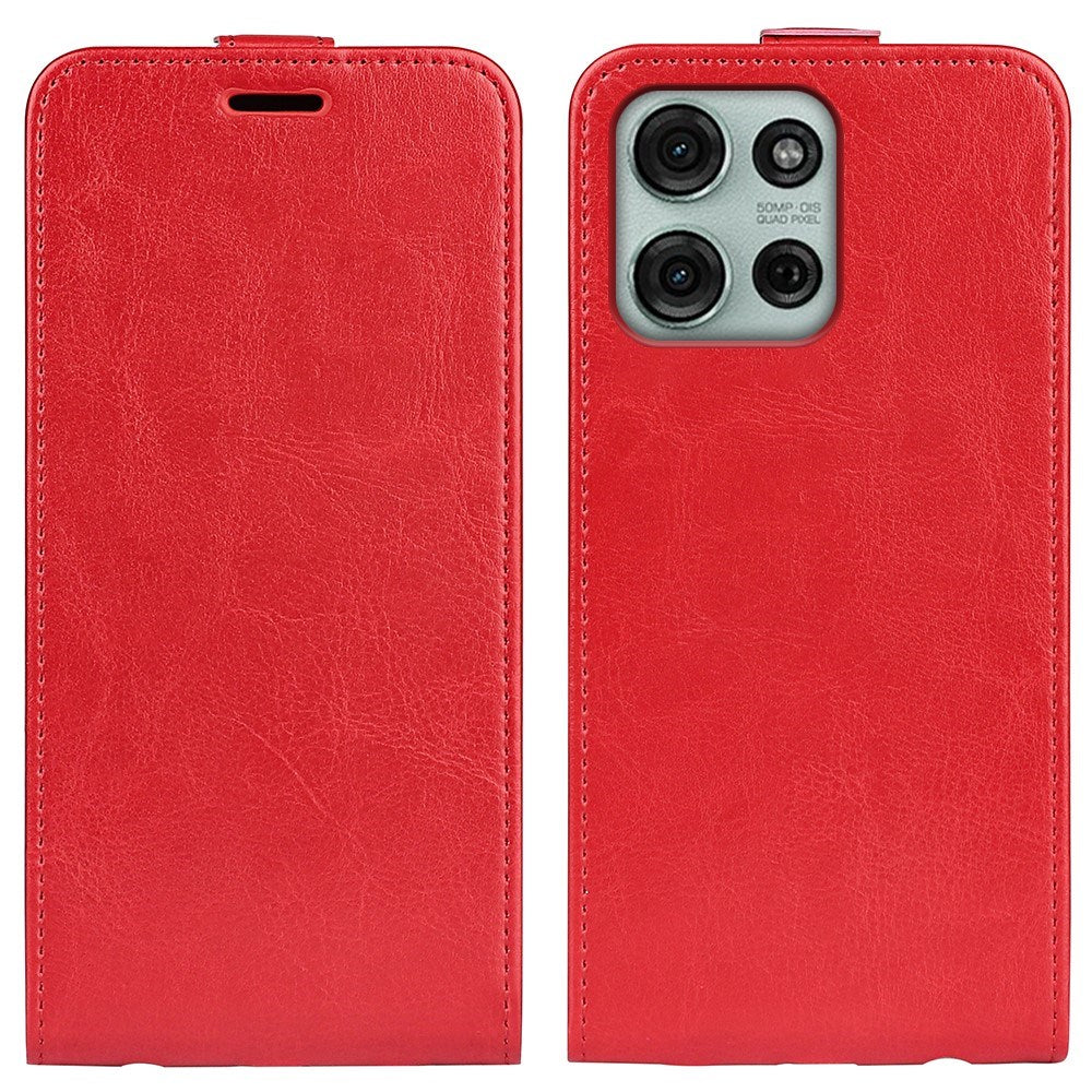 EIDERWOOD Motorola Moto G75 5G Etui med Kortlommer – Vertikal Flip Kunstlær Etui - Rød
