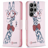 EIDERWOOD Samsung Galaxy S25 Ultra Kunstskinn Deksel med Lommebok og Stativfunksjon - Sjiraff