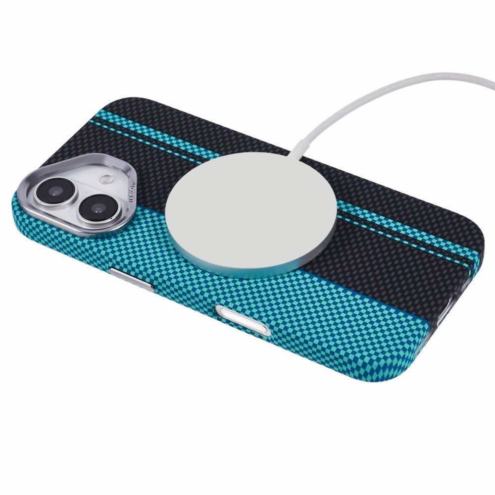 EIDERWOOD Mønstret Carbon Deksel - iPhone 16 - MagSafe Kompatibel - Blue/Black