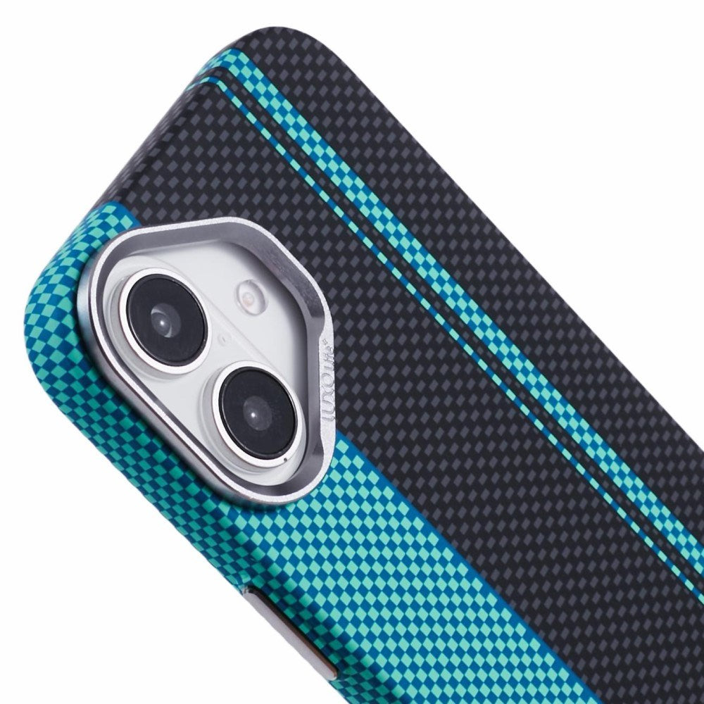 EIDERWOOD Mønstret Carbon Deksel - iPhone 16 - MagSafe Kompatibel - Blue/Black