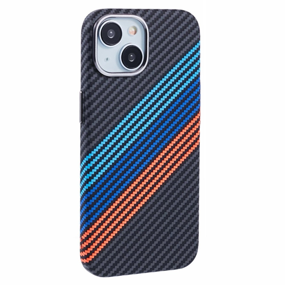 EIDERWOOD Mønstret Carbon Deksel - iPhone 15 - MagSafe Kompatibel - Colorful Stripes