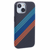 EIDERWOOD Mønstret Carbon Deksel - iPhone 15 - MagSafe Kompatibel - Colorful Stripes