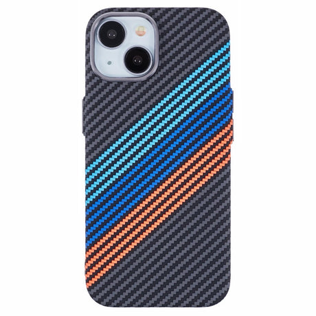 EIDERWOOD Mønstret Carbon Deksel - iPhone 15 - MagSafe Kompatibel - Colorful Stripes