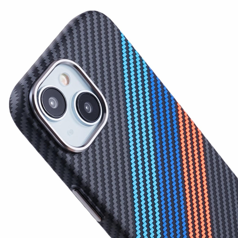 EIDERWOOD Mønstret Carbon Deksel - iPhone 15 - MagSafe Kompatibel - Colorful Stripes