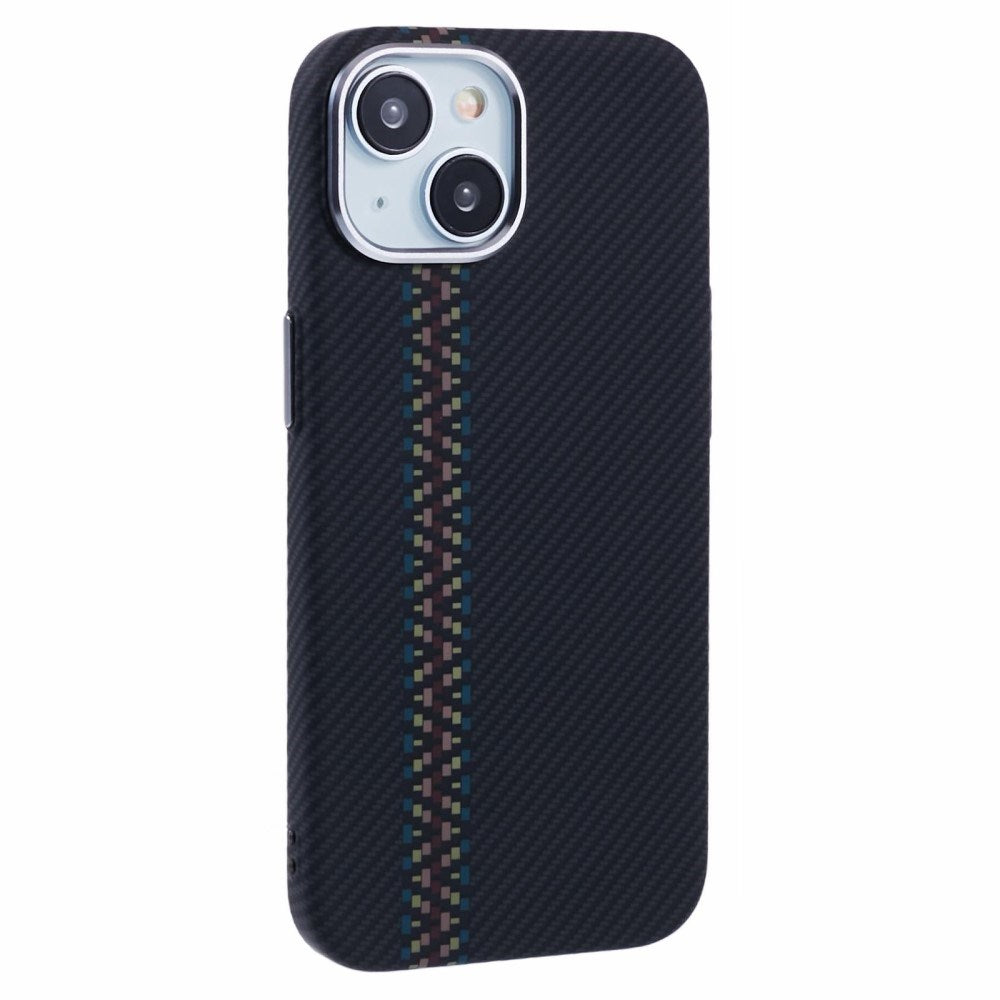 EIDERWOOD Mønstret Carbon Deksel - iPhone 15 - MagSafe Kompatibel - Dark ZigZag Pattern