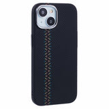EIDERWOOD Mønstret Carbon Deksel - iPhone 15 - MagSafe Kompatibel - Dark ZigZag Pattern