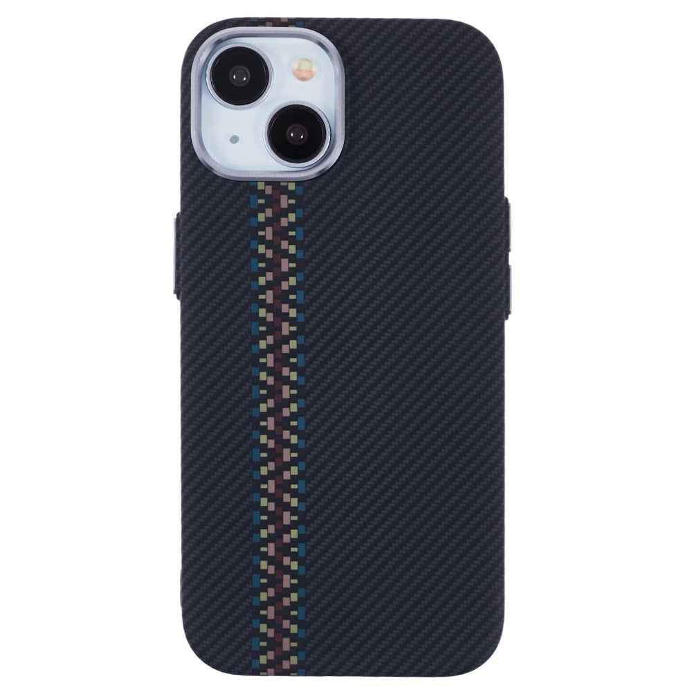 EIDERWOOD Mønstret Carbon Deksel - iPhone 15 - MagSafe Kompatibel - Dark ZigZag Pattern