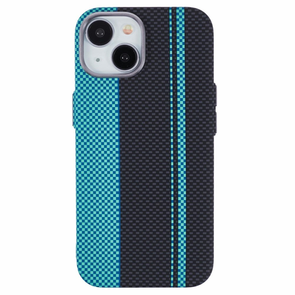 EIDERWOOD Mønstret Carbon Deksel - iPhone 15 - MagSafe Kompatibel - Blue/Black