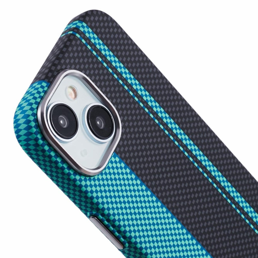 EIDERWOOD Mønstret Carbon Deksel - iPhone 15 - MagSafe Kompatibel - Blue/Black