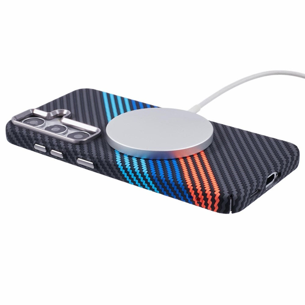 EIDERWOOD Mønstret Carbon Deksel - Samsung Galaxy S24 - MagSafe Kompatibel - Colorful Stripes