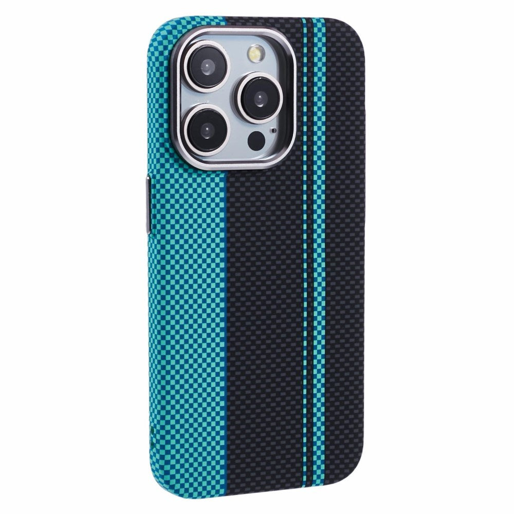 EIDERWOOD Mønstret Carbon Deksel - iPhone 15 Pro - MagSafe Kompatibel - Blue/Black