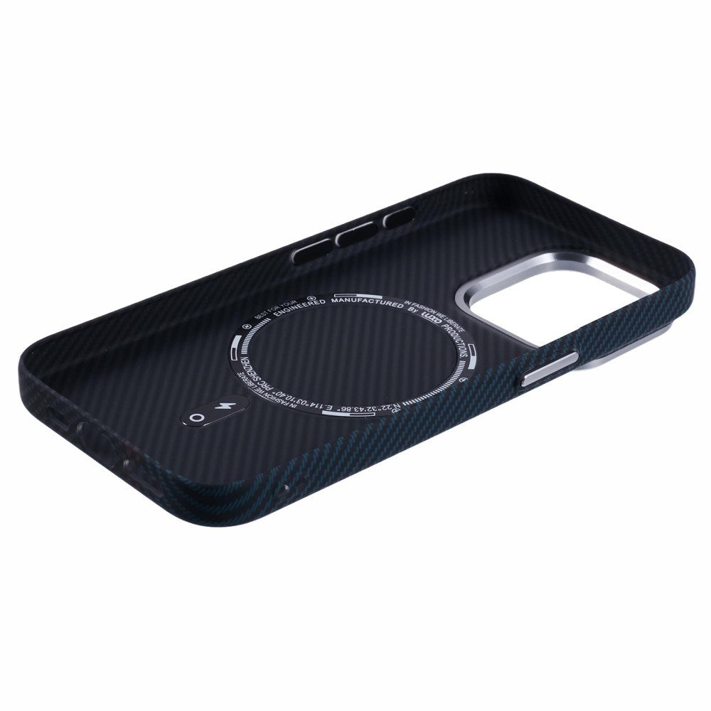 EIDERWOOD Mønstret Carbon Deksel - iPhone 15 Pro - MagSafe Kompatibel - Dark Colored Pattern