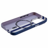 EIDERWOOD Mønstret Carbon Deksel - iPhone 15 Pro - MagSafe Kompatibel - Blue Stripes