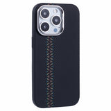 EIDERWOOD Mønstret Carbon Deksel - iPhone 15 Pro - MagSafe Kompatibel - Dark ZigZag Pattern
