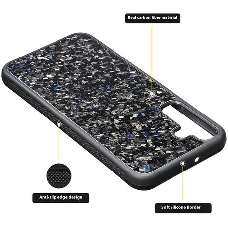 EIDERWOOD Samsung Galaxy S24 Non-Slip Carbon Deksel - MagSafe Kompatibel - Svart