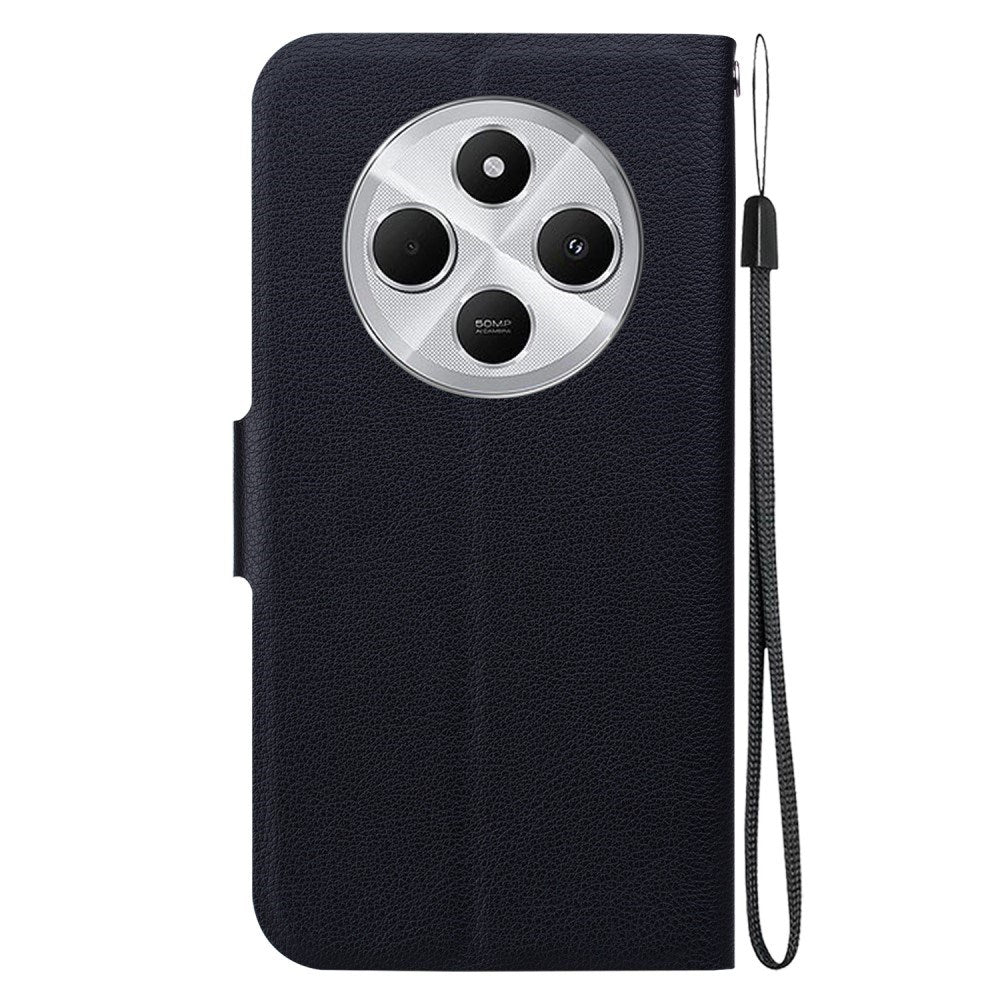 EIDERWOOD Xiaomi Redmi 14C / Poco C75 Kunstskinn Flip Deksel m. Strop - Svart