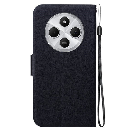 EIDERWOOD Xiaomi Redmi 14C / Poco C75 Kunstskinn Flip Deksel m. Strop - Svart