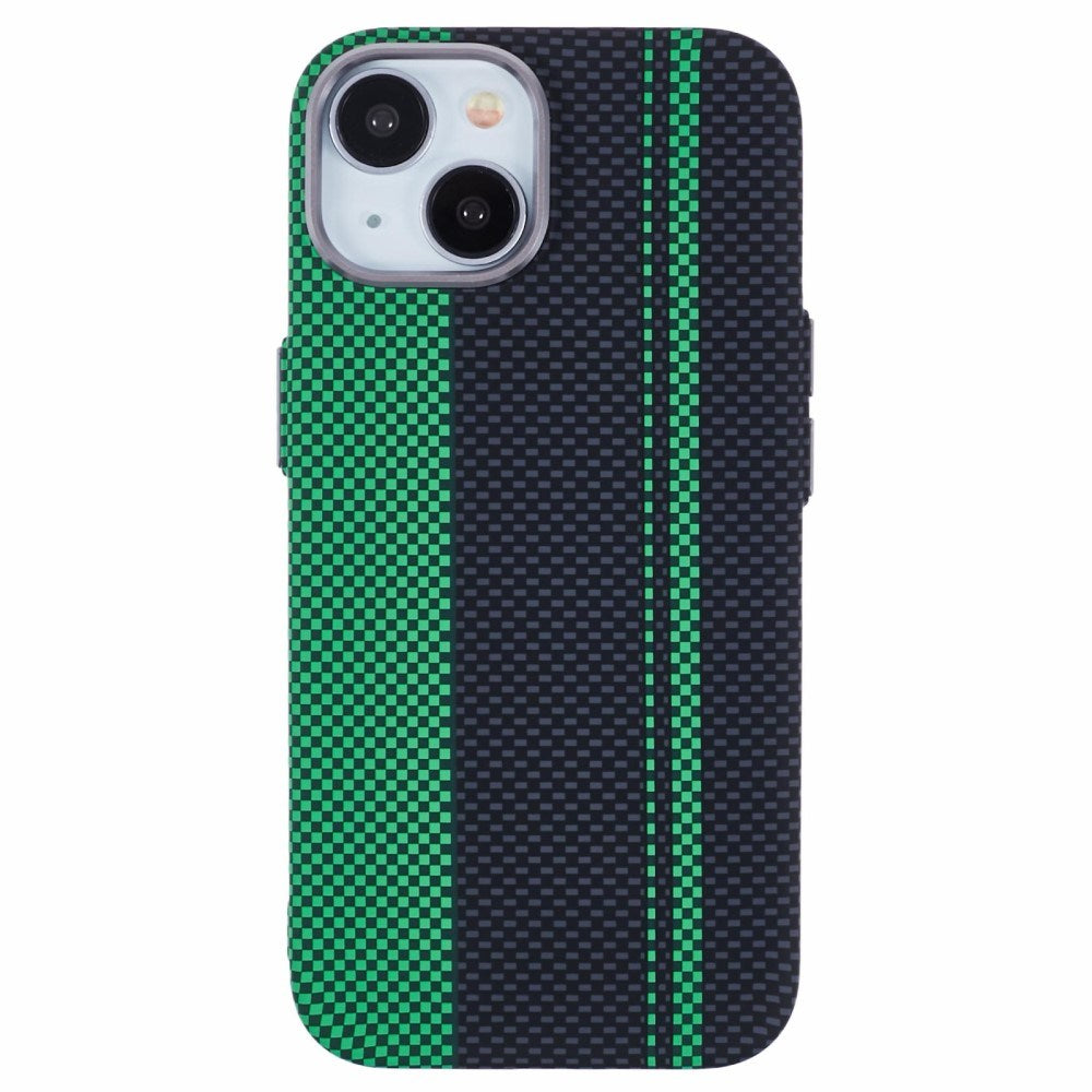 EIDERWOOD Mønstret Carbon Deksel - iPhone 14 - MagSafe Kompatibel - Green/Black