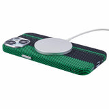 EIDERWOOD Mønstret Carbon Deksel - iPhone 14 - MagSafe Kompatibel - Green/Black