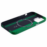 EIDERWOOD Mønstret Carbon Deksel - iPhone 14 - MagSafe Kompatibel - Green/Black