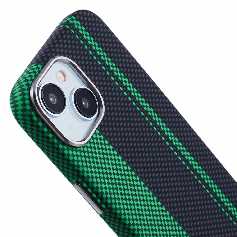 EIDERWOOD Mønstret Carbon Deksel - iPhone 14 - MagSafe Kompatibel - Green/Black