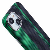 EIDERWOOD Mønstret Carbon Deksel - iPhone 14 - MagSafe Kompatibel - Green/Black