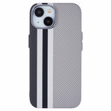 EIDERWOOD Mønstret Carbon Deksel - iPhone 14 - MagSafe Kompatibel - Grey Stripes