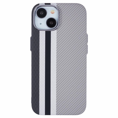 EIDERWOOD Mønstret Carbon Deksel - iPhone 14 - MagSafe Kompatibel - Grey Stripes