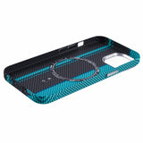 EIDERWOOD Mønstret Carbon Deksel - iPhone 14 - MagSafe Kompatibel - Blue/Black
