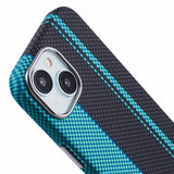 EIDERWOOD Mønstret Carbon Deksel - iPhone 14 - MagSafe Kompatibel - Blue/Black