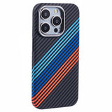 EIDERWOOD Mønstret Carbon Deksel - iPhone 14 Pro - MagSafe Kompatibel - Colorful Stripes