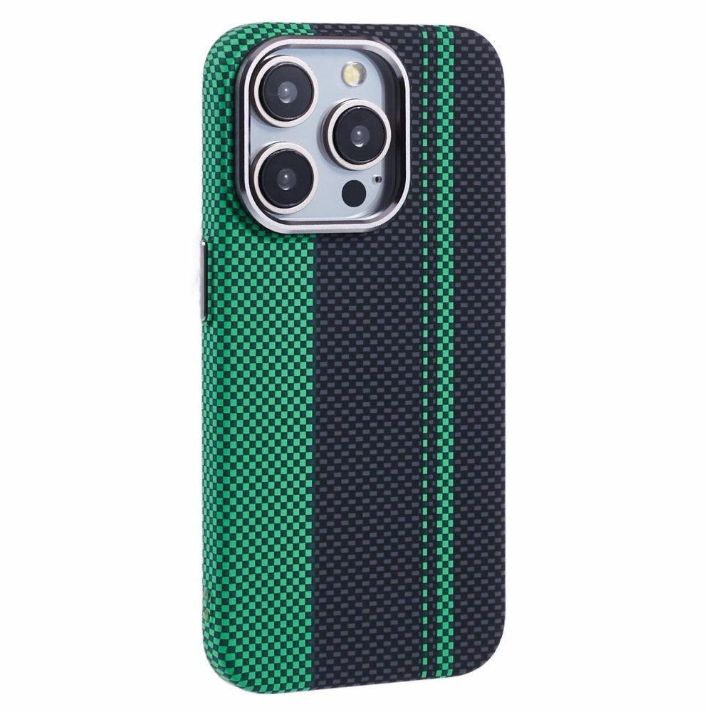 EIDERWOOD Mønstret Carbon Deksel - iPhone 14 Pro - MagSafe Kompatibel - Green/Black