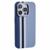 EIDERWOOD Mønstret Carbon Deksel - iPhone 14 Pro - MagSafe Kompatibel - Blue Stripes