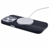 EIDERWOOD Mønstret Carbon Deksel - iPhone 14 Pro - MagSafe Kompatibel - Dark ZigZag Pattern