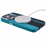 EIDERWOOD Mønstret Carbon Deksel - iPhone 13 Pro - MagSafe Kompatibel - Blue/Black