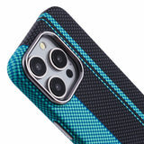 EIDERWOOD Mønstret Carbon Deksel - iPhone 13 Pro - MagSafe Kompatibel - Blue/Black