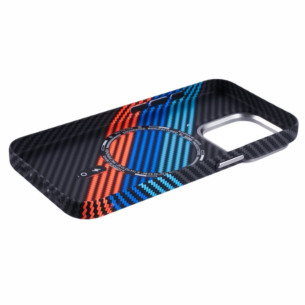EIDERWOOD Mønstret Carbon Deksel - iPhone 13 Pro - MagSafe Kompatibel - Colorful Stripes