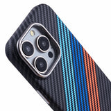 EIDERWOOD Mønstret Carbon Deksel - iPhone 13 Pro - MagSafe Kompatibel - Colorful Stripes