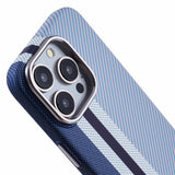 EIDERWOOD Mønstret Carbon Deksel - iPhone 13 Pro - MagSafe Kompatibel - Blue Stripes