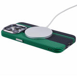 EIDERWOOD Mønstret Carbon Deksel - iPhone 12/12 Pro - MagSafe Kompatibel - Green/Black