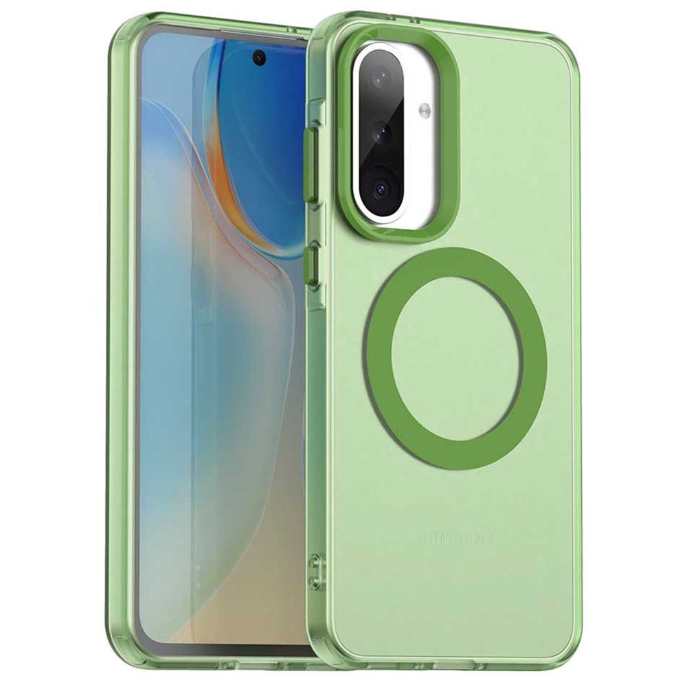 EIDERWOOD Samsung Galaxy A36 (5G) Hybrid Plast Deksel - MagSafe Kompatibel - Gjennomsiktig / Grønn