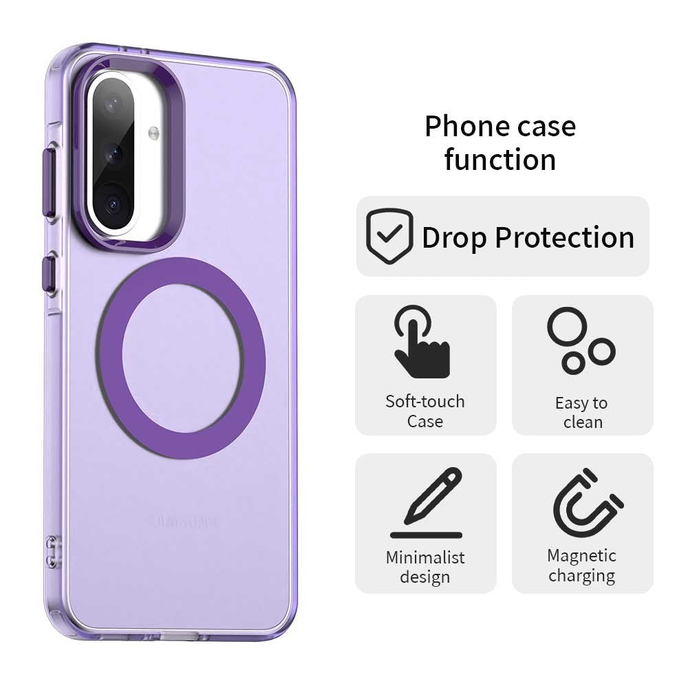 EIDERWOOD Samsung Galaxy A36 (5G) Hybrid Plast Deksel - MagSafe Kompatibel - Gjennomsiktig / Lilla