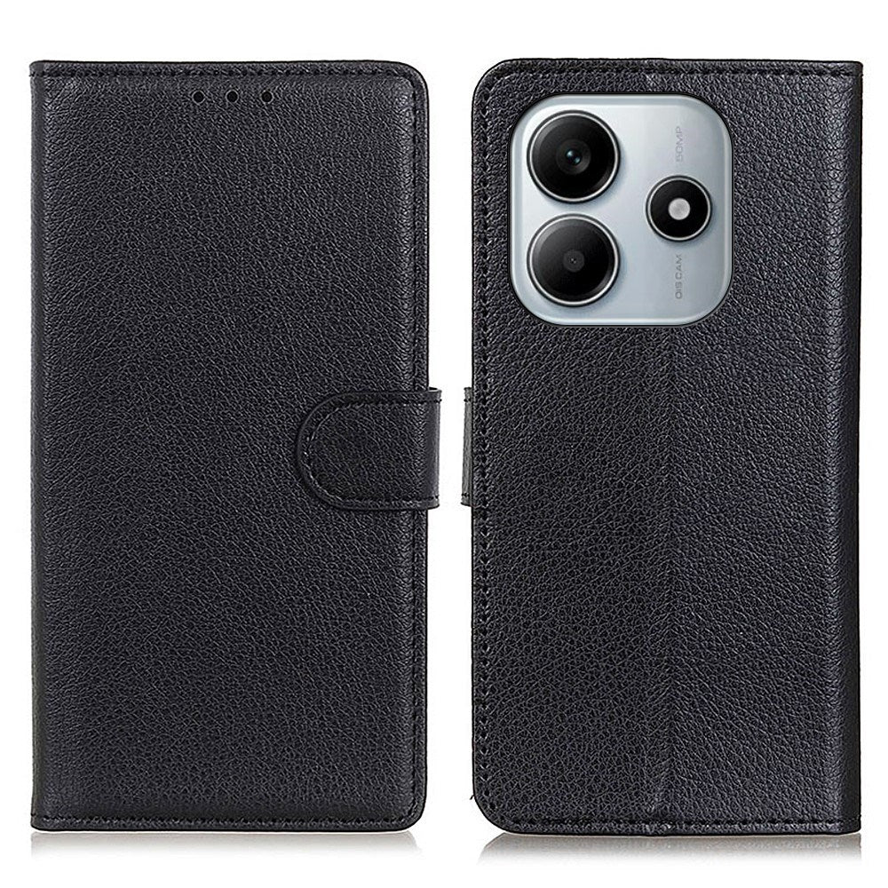EIDERWOOD Xiaomi Redmi Note 14 (4G) Kunstskinn Flip Deksel m. Kortholder & Ståfunksjon - Svart