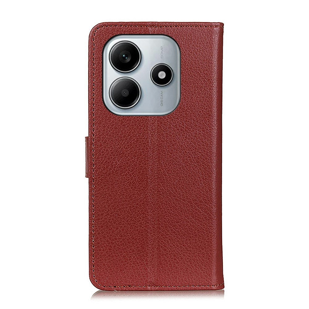 EIDERWOOD Xiaomi Redmi Note 14 (4G) Kunstskinn Flip Deksel m. Kortholder & Ståfunksjon - Brun