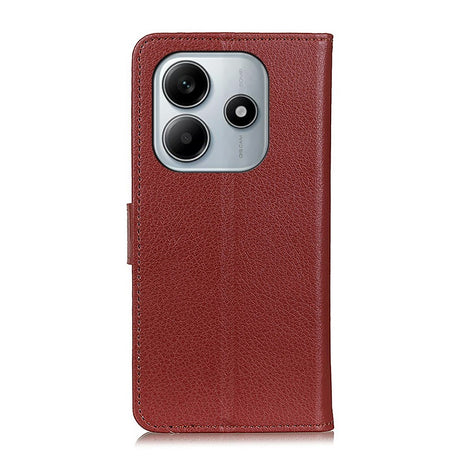 EIDERWOOD Xiaomi Redmi Note 14 (4G) Kunstskinn Flip Deksel m. Kortholder & Ståfunksjon - Brun