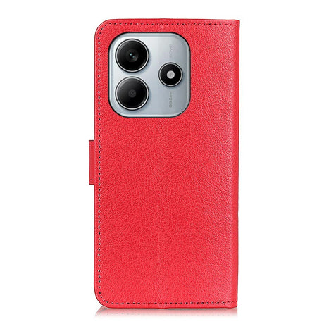EIDERWOOD Xiaomi Redmi Note 14 (4G) Kunstskinn Flip Deksel m. Kortholder & Ståfunksjon - Rød