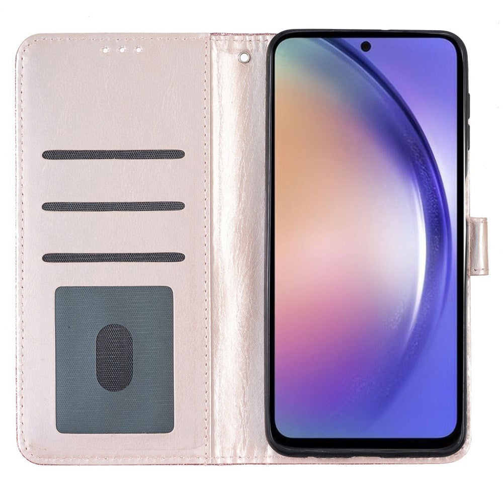 EIDERWOOD Samsung Galaxy A36 (5G) Flip Deksel m. Lommebok & Stropp - Glitter - Rose Gold